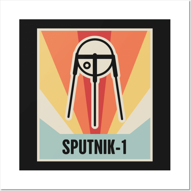 Sputnik-1 | Vintage Style Space Race Design Wall Art by MeatMan